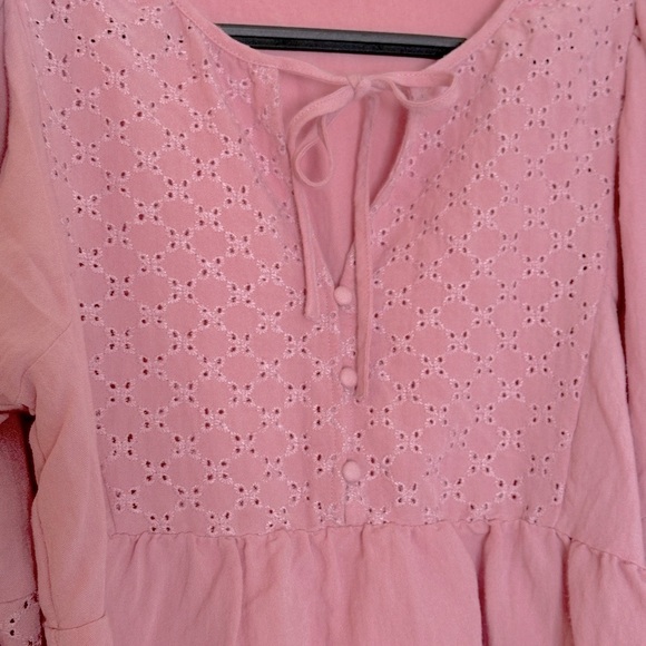 Z Supply Celeste Mauve Eyelet Blouse Cottagecore Coastal Bohemian - Picture 9 of 9